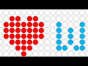 印刷専用のアプリケーションで版下を作成します。キャップの大きさ：3cm×3cmを等間隔に置いて色を付けていきます。